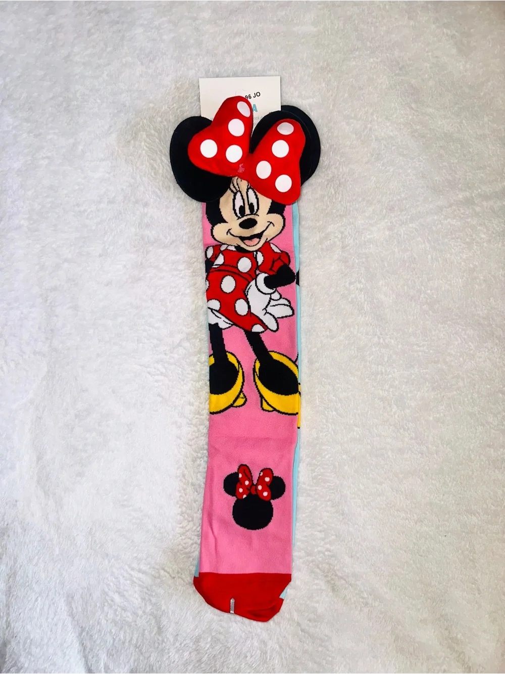 New Minnie & Mickey 3D Plush Ear Knee High Socks